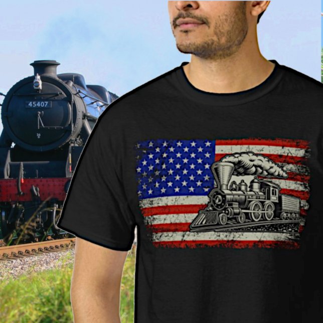 Camiseta Ferrocarril de motor de trenes de vapor en la band (Subido por el creador)