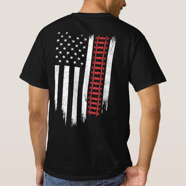 Camiseta Ferrocarril del Modelo de la Bandera Americana (Reverso)