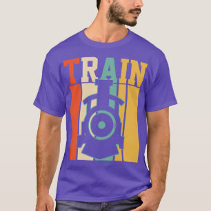Camiseta Ferrocarril del motor de tren vertical retro