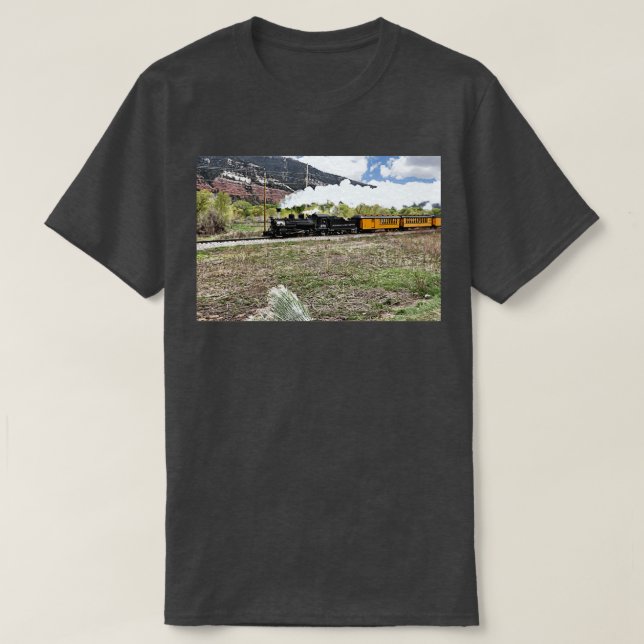 Camiseta Ferrocarril Durango De Locomotora De Vapor Y Silve (Diseño del anverso)
