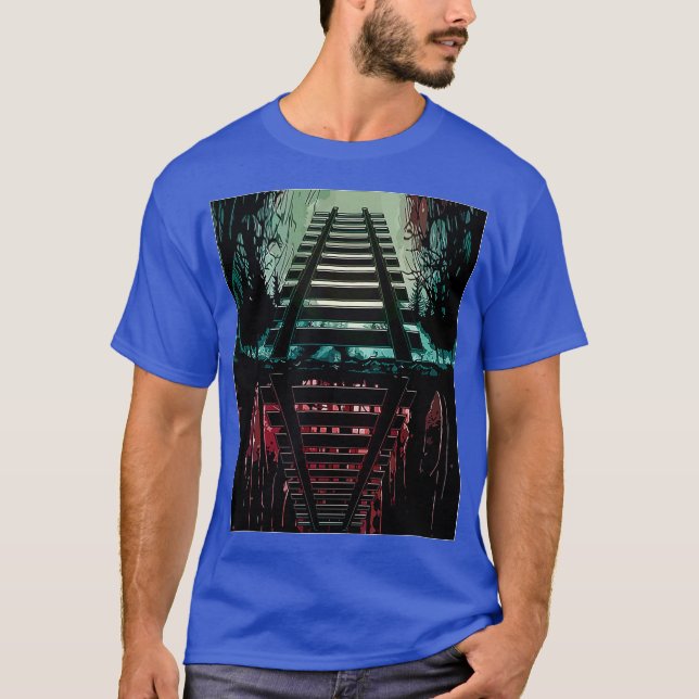 Camiseta Ferrocarril estético de selva de época (Anverso)