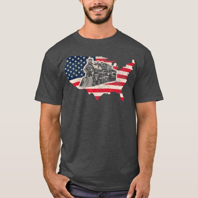 Camiseta Ferrocarril Fast Y Smokey De Bandera Estadounidens (Anverso)