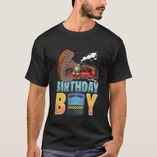 Camiseta Ferrocarril Infantil 6º Tren De Cumpleaños Niños D (Anverso)