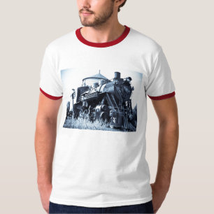 Camiseta Ferrocarril locomotor del motor de vapor del