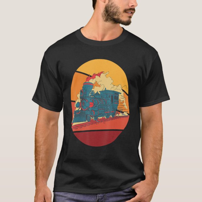 Camiseta Ferrocarril Locomotora de vapor Retro Ferrocarril  (Anverso)