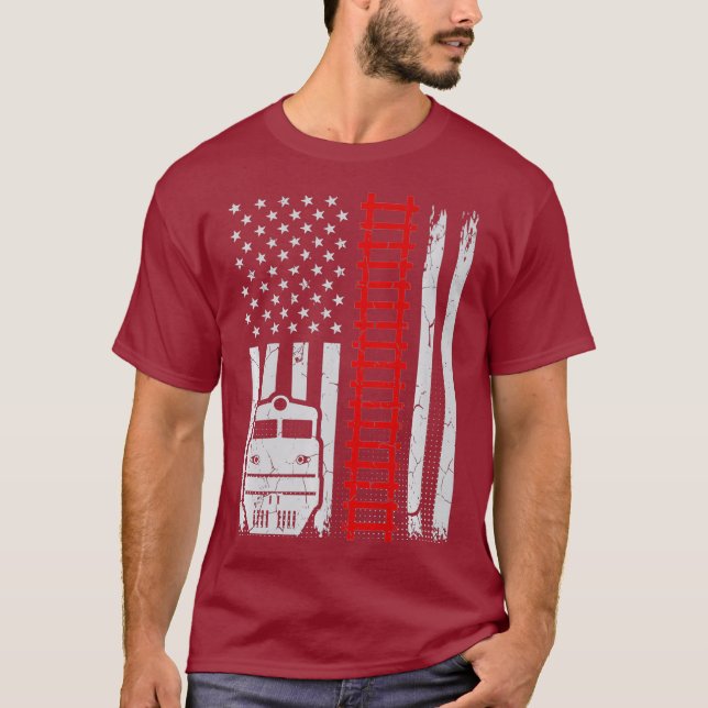 Camiseta Ferrocarril Vintage American Flag (Anverso)