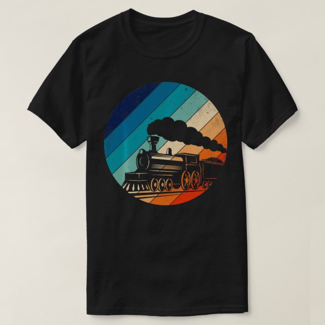 Camiseta Ferrocarril Vintage Retro Locomotora Modelo antigu (Diseño del anverso)
