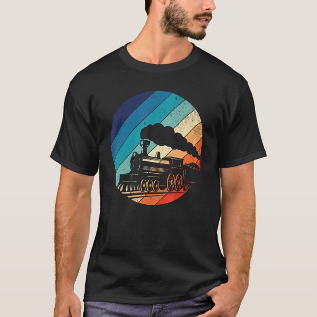 Camiseta Ferrocarril Vintage Retro Locomotora Modelo antigu (Anverso)