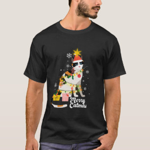 Camiseta Ferry Catmas Cute gato Gracioso Navidades Santa Ha