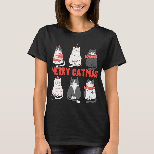 Camiseta Ferry Catmas Navidad Novedad Gato Navidades Encend (Anverso)