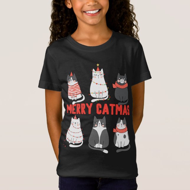Camiseta Ferry Catmas Navidad Novedad Gato Navidades Encend (Anverso)