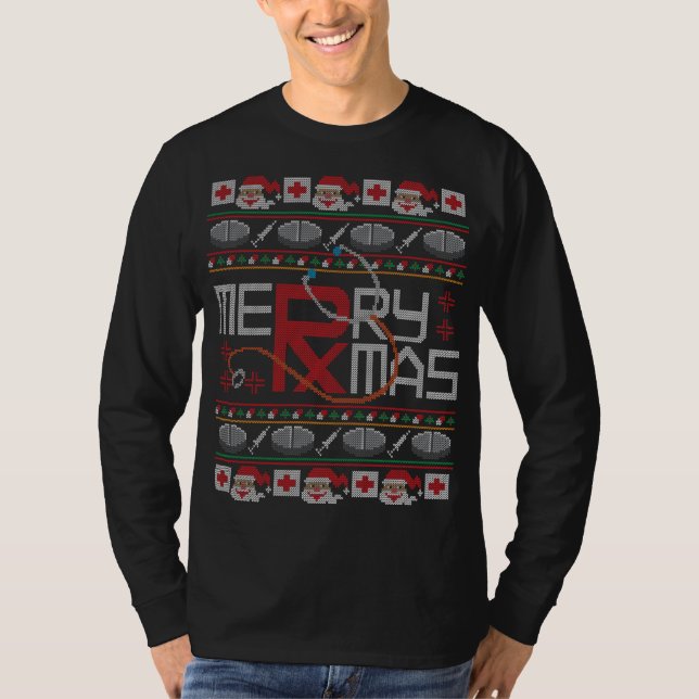 Camiseta Ferry Christmas Pharmacy Crew Funny Pharmacist Ugl (Anverso)