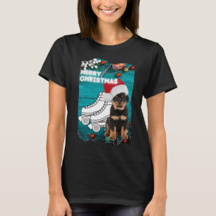 Camiseta Ferry Christmas Rottweiler Puppy Con Patinaje De R