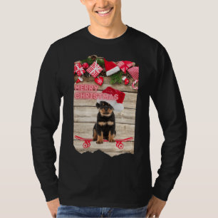 Camiseta Ferry Christmas Rottweiler Puppy En Skateboard