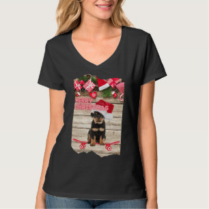 Camiseta Ferry Christmas Rottweiler Puppy En Skateboard
