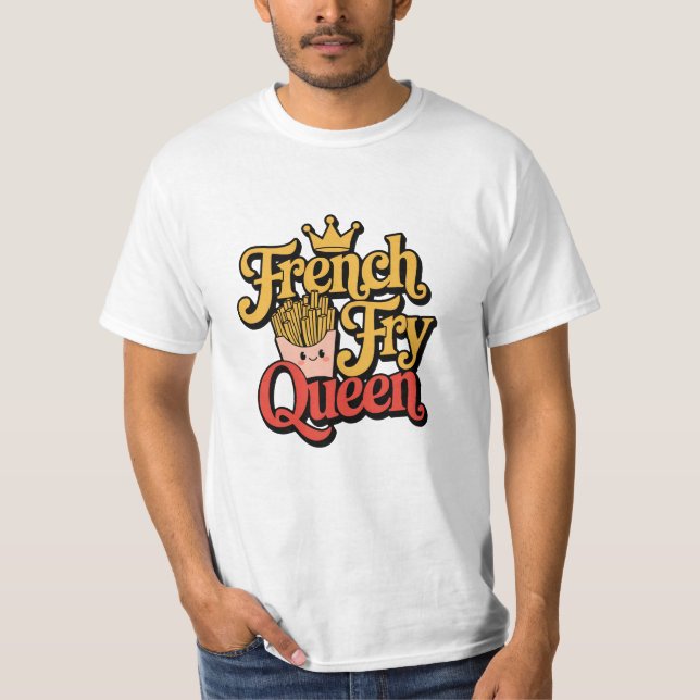 Camiseta Festejar las Fries francesas con arte divertido (Anverso)