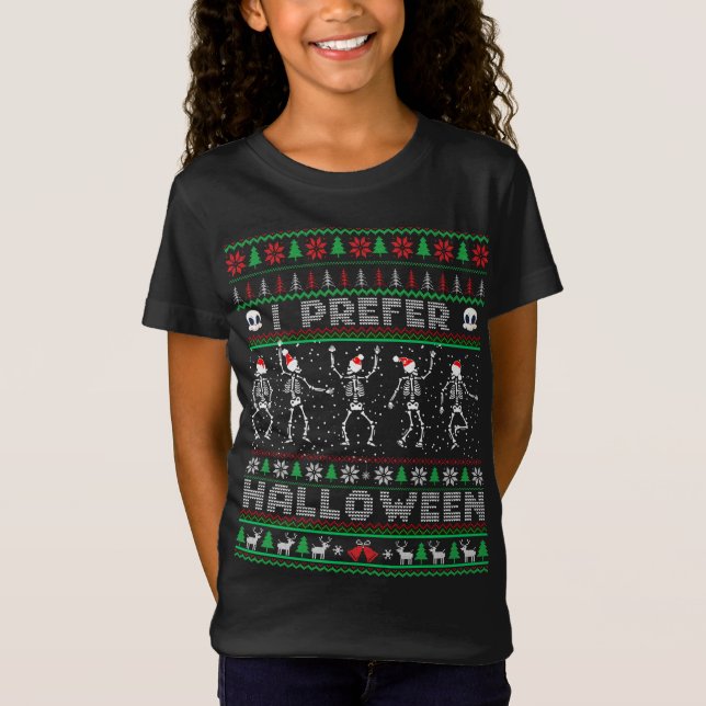 Camiseta Festejos navideños prefiero la Navidad de Hallowee (Anverso)