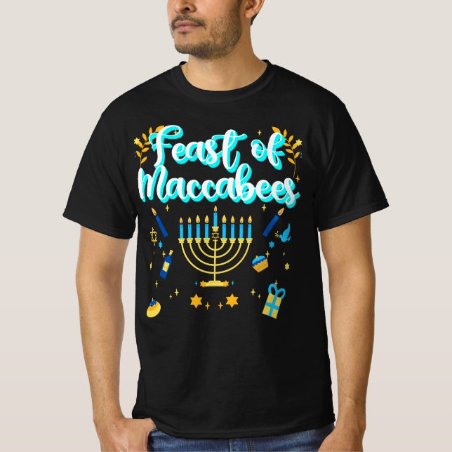 Camiseta Festín De Macabíes | Festival de Hanukkah (Anverso)