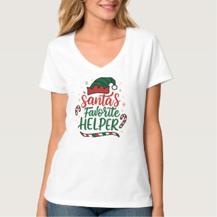 Camiseta Festiva de Ayudante de Santa para Mujeres