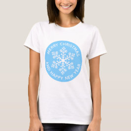 Camiseta festiva de copo de nieve azul