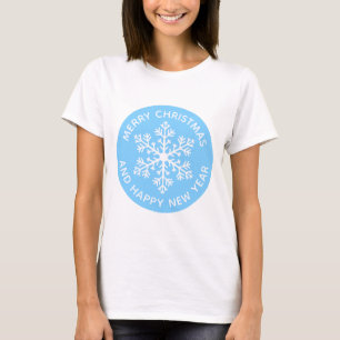 Camiseta festiva de copo de nieve azul