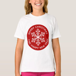 Camiseta festiva de copo de nieve roja (niño)