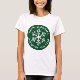 Camiseta festiva de copo de nieve verde