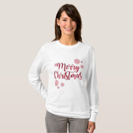 Camiseta Festiva de Manga Larga Feliz Navidad