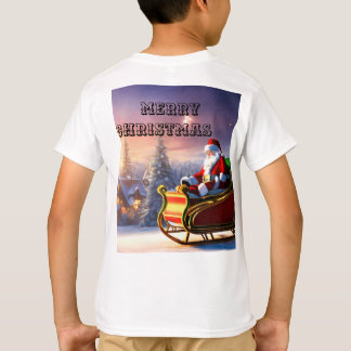 Camiseta festiva de Navidades con fotos de Santa