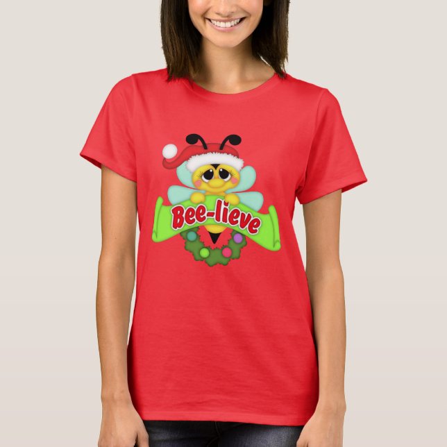 Camiseta festiva de Santa bee (Anverso)