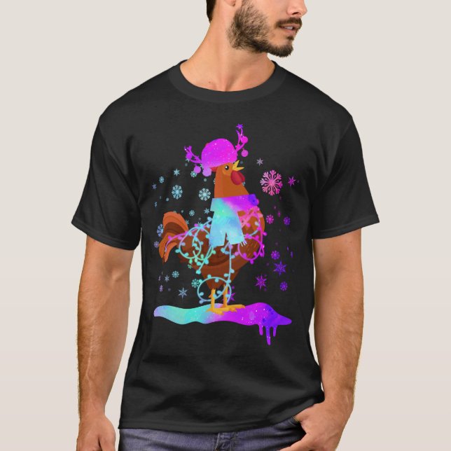Camiseta festiva, Navidades de pollo, tee. (Anverso)