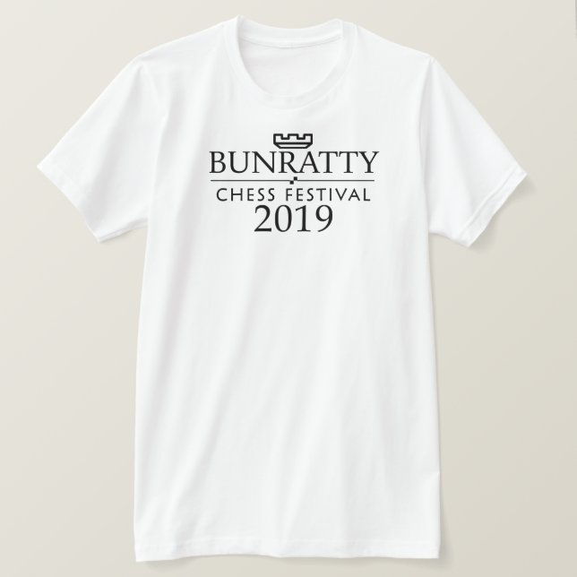 Camiseta Festival 2019 del ajedrez de Bunratty (Anverso del diseño)