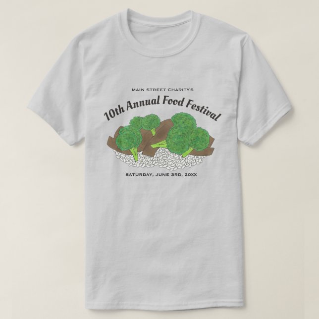 Camiseta Festival chino de comida de carne y brócoli (Diseño del anverso)