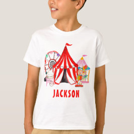 Camiseta Festival de circo de carnaval moderno con nombre d