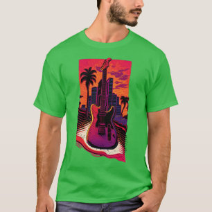 Camiseta Festival de conciertos de rock de guitarra retro