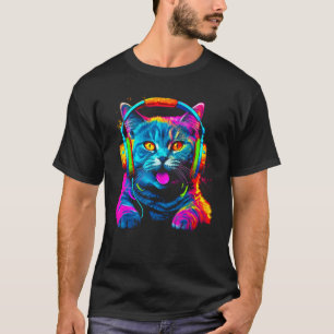 Camiseta Festival de DJ de gato British Shorthair