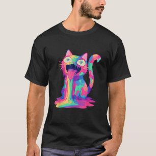 Camiseta Festival de Gato Arcoíris Loco Fiesta Alucinante E