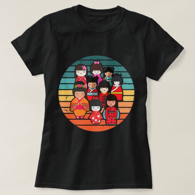 Camiseta Festival De Las Muñecas De Cute Hinamatsuri En Cel (Diseño del anverso)