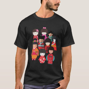 Camiseta Festival de muñecas cutas Hinamatsuri para celebra