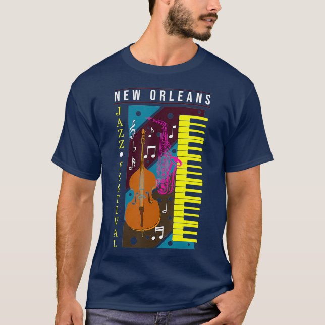 Camiseta Festival de Música de Jazz de Nueva Orleans (Anverso)
