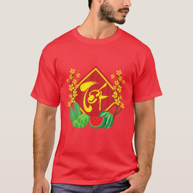 Camiseta Festival de Tet | Chuc Mung Nam Moi Vietnamita New (Anverso)