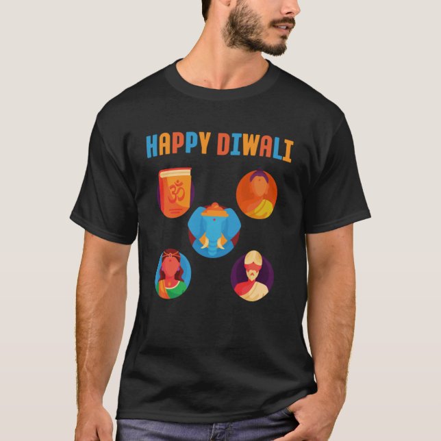 Camiseta Festival del Hinduismo Feliz Diwali (Anverso)