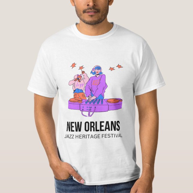 Camiseta Festival del Patrimonio de Jazz de Nueva Orleans 2 (Anverso)