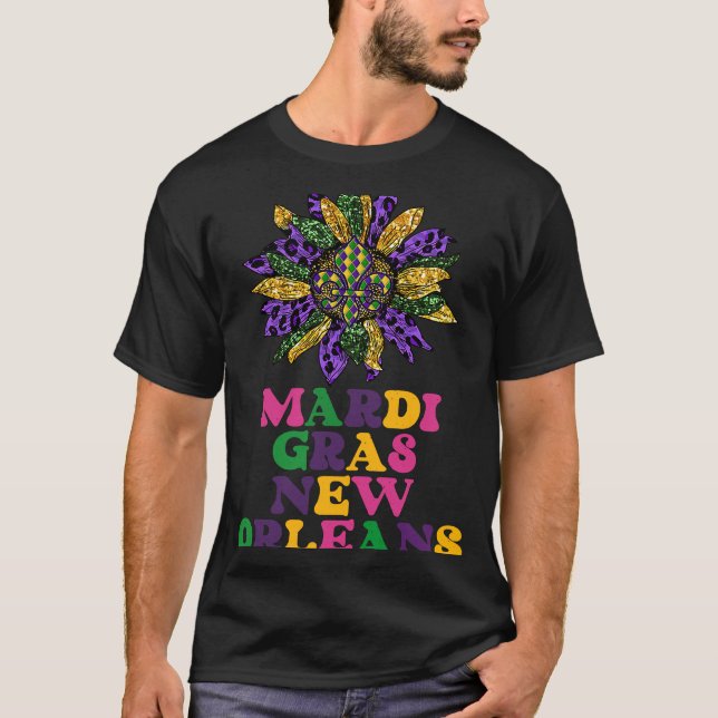 Camiseta Festival Feliz Mardi Gras New Orleans Sunflower Vi (Anverso)