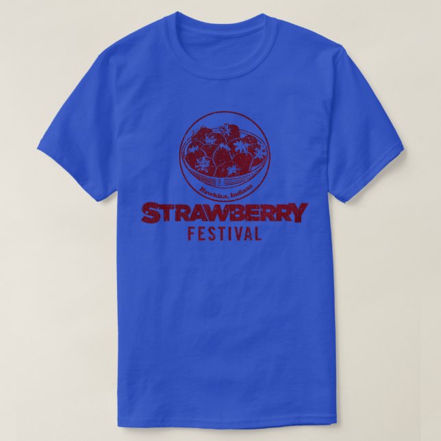 Camiseta Festival Hawkins de fresa 1986 Vintage (Diseño del anverso)