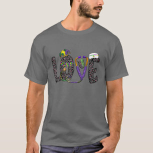 Camiseta Festival Love Oncology Nurse Leopard Mardi Gras Co