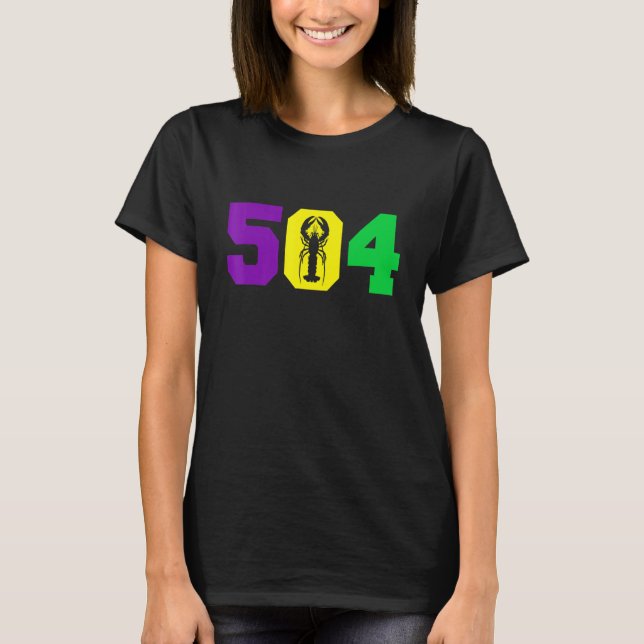 Camiseta Festival Mardi Gras 504 Crawfish Funny Avers (Anverso)