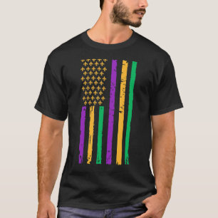 Camiseta Festival Mardi Gras Carnaval Bandera Americana Caj