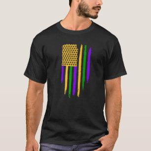 Camiseta Festival Mardi Gras de Bandera Americana de Cajún
