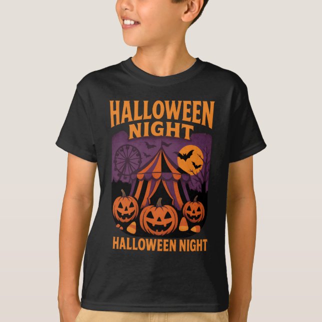 Camiseta Festival Nocturno de Halloween Retro Ropa Unisex (Anverso)